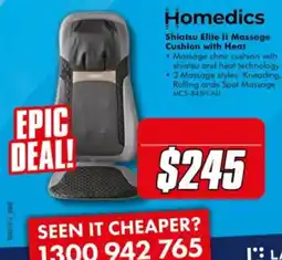 The Good Guys Homedics Shiatsu Elite II Massage Cushion with Heat offer