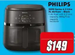 The Good Guys Philips 2000 Series 6.2 Litre XL Airfryer - Black offer