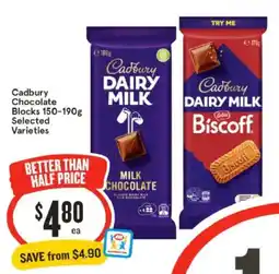 IGA Cadbury Chocolate Blocks Selected Varieties offer