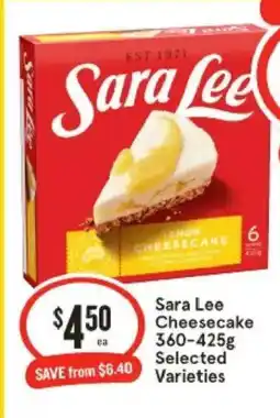 IGA Sara Lee Cheesecake offer