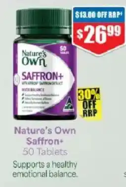 Chemist Warehouse Nature's Own Saffron+ offer