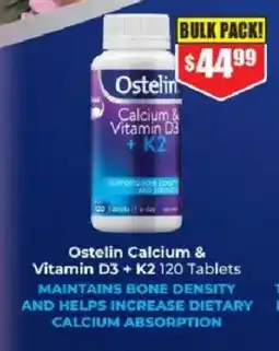 Chemist Warehouse Ostelin Calcium & Vitamin D3 + K2 offer