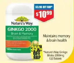 Chemist Warehouse Nature's Way Ginkgo 2000 offer