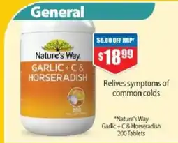 Chemist Warehouse Nature's Way Garlic + C & Horseradish offer
