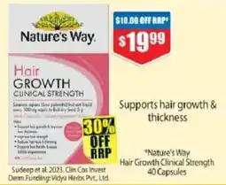 Chemist Warehouse Nature's Way Hair Growth Clinical Strength offer