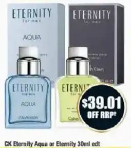 Chemist Warehouse CK Eternity Aqua or Eternity 30ml edt offer