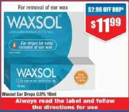 Chemist Warehouse Waxsol Ear Drops 0.5% offer