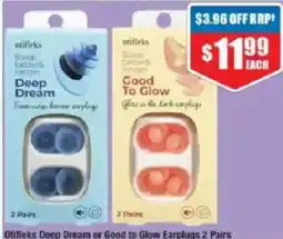 Chemist Warehouse Otifeks Deep Dream or Good to Glow Earplugs offer