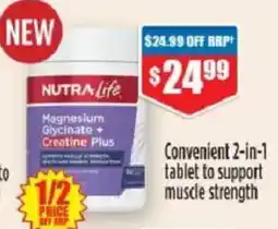 Chemist Warehouse Nutra Life Magnesium Glycinate + Creatine Plus offer