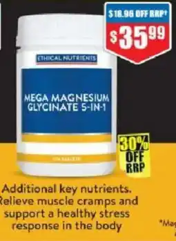 Chemist Warehouse Ethical Nutrients Mega Magnesium Glycinate 5-in-1 offer