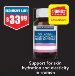 Chemist Warehouse Ethical Nutrients Collagen + Hyaluronic Acid Repair & Hydrate offer