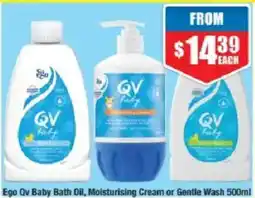 Chemist Warehouse Ego Qv Baby Bath Oil, Moisturising Cream or Gentle Wash offer