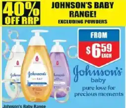 Chemist Warehouse Johnson's Baby Range offer