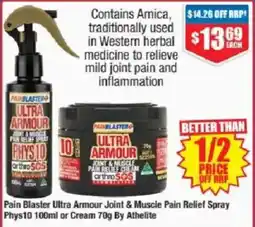 Chemist Warehouse Pain Blaster Ultra Armour Joint & Muscle Pain Relief Spray or Cream offer