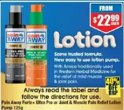 Chemist Warehouse Pain Away Forte+ Ultra Pro Joint & Muscle Pain Relief Lotion offer
