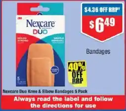 Chemist Warehouse Nexcare Duo Knee & Elbow Bandages offer