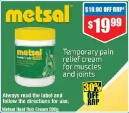 Chemist Warehouse Metsal Heat Rub Cream offer