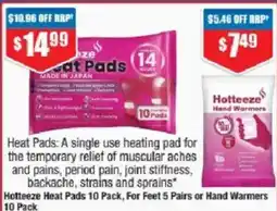 Chemist Warehouse Hotteeze Heat Pads offer