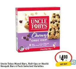 IGA Uncle Tobys Muesli Bars offer
