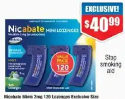 Chemist Warehouse Nicabate Minis 2mg Mini Lozenges offer
