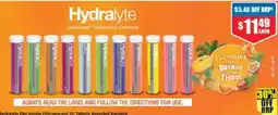 Chemist Warehouse Hydralyte Electrolyte Effervescent 20 Tablets Assorted Variants offer