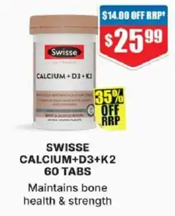 Chemist Warehouse Swisse Calcium+D3+K2 offer