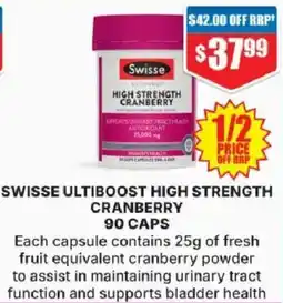Chemist Warehouse Swisse Ultiboost High Strength Cranberry offer