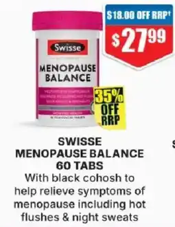 Chemist Warehouse Swisse Menopause Balance offer