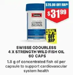 Chemist Warehouse Swisse Odourless 4 X Strength Wild Fish Oil offer