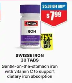Chemist Warehouse Swisse Iron 30 Tabs offer