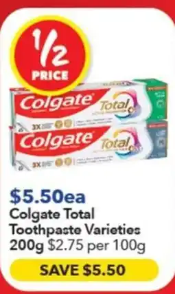 Ritchies Colgate Total Toothpaste Varieties offer