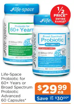 Good Price Pharmacy Life-Space Probiotic for 60+ Years or Broad Spectrum Probiotic Advanced offer
