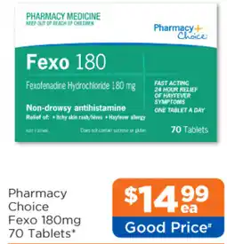 Good Price Pharmacy Pharmacy Choice Fexo 180mg offer