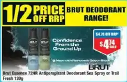 Chemist Warehouse Brut Essence 72HR Antiperspirant Deodorant Sea Spray or Trail offer