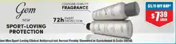 Chemist Warehouse Gem Men Sport-Loving Clinical Antiperspirant Aerosol offer