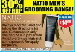 Chemist Warehouse Natio for Men SPF 50+ Face Moisturiser offer