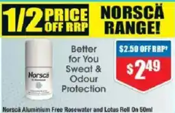 Chemist Warehouse Norsca Aluminium Free Rosewater and Lotus Roll On offer