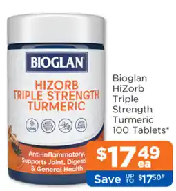 Good Price Pharmacy Bioglan HiZorb Triple Strength Turmeric offer
