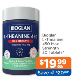 Good Price Pharmacy Bioglan L-Theanine 450 Max Strength offer