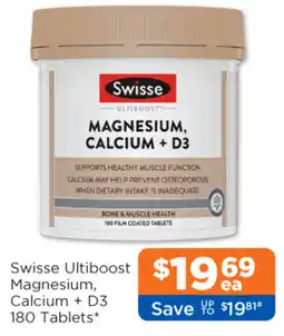 Good Price Pharmacy Swisse Ultiboost Magnesium, Calcium + D3 offer