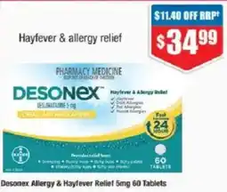 Chemist Warehouse Desonex Allergy & Hayfever Relief 5mg offer