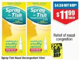 Chemist Warehouse Spray-Tish Nasal Decongestant offer