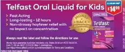 Chemist Warehouse Telfast Oral Liquid for Kids offer