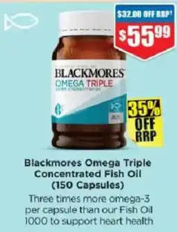 Chemist Warehouse Blackmores Omega Triple Concentrated Fish Oil offer