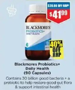Chemist Warehouse Blackmores Probiotics+ Daily Health offer