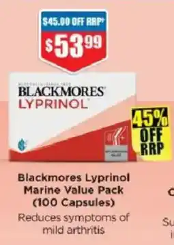 Chemist Warehouse Blackmores Lyprinol Marine Value Pack offer