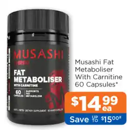 Good Price Pharmacy Musashi Fat Metaboliser With Carnitine offer