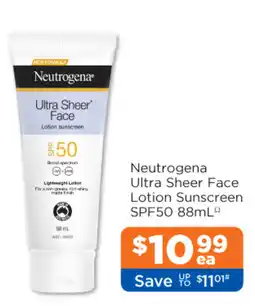 Good Price Pharmacy Neutrogena Ultra Sheer Face Lotion Sunscreen offer