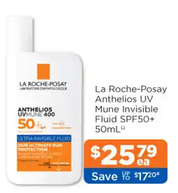 Good Price Pharmacy La Roche-Posay Anthelios UV Mune Invisible Fluid SPF50+ offer