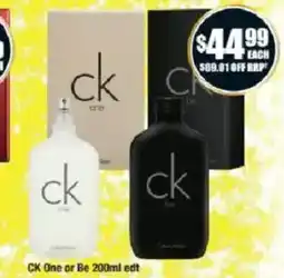 Chemist Warehouse CK One or Be 200ml edt offer